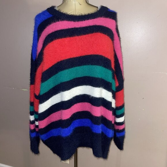 A New Day Crewneck Brushed Fuzzy Pullover Sweater Women's 4XL Colorblock - Picture 1 of 8